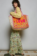Load image into Gallery viewer, *PREORDER* love bandana colorblock quilted tote bag - orange multi
