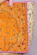 Load image into Gallery viewer, *PREORDER* love bandana colorblock quilted tote bag - orange multi
