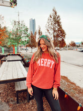 Load image into Gallery viewer, friday+saturday: merry corded crew sweatshirt
