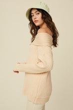 Load image into Gallery viewer, ribbed off the shoulder knit sweater 
