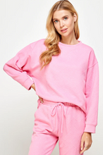 Load image into Gallery viewer, long sleeve casual textured set - bubble gum
