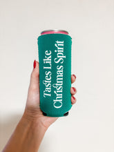 Load image into Gallery viewer, friday+saturday: tastes like Christmas spirit koozie
