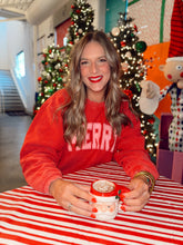 Load image into Gallery viewer, friday+saturday: merry corded crew sweatshirt
