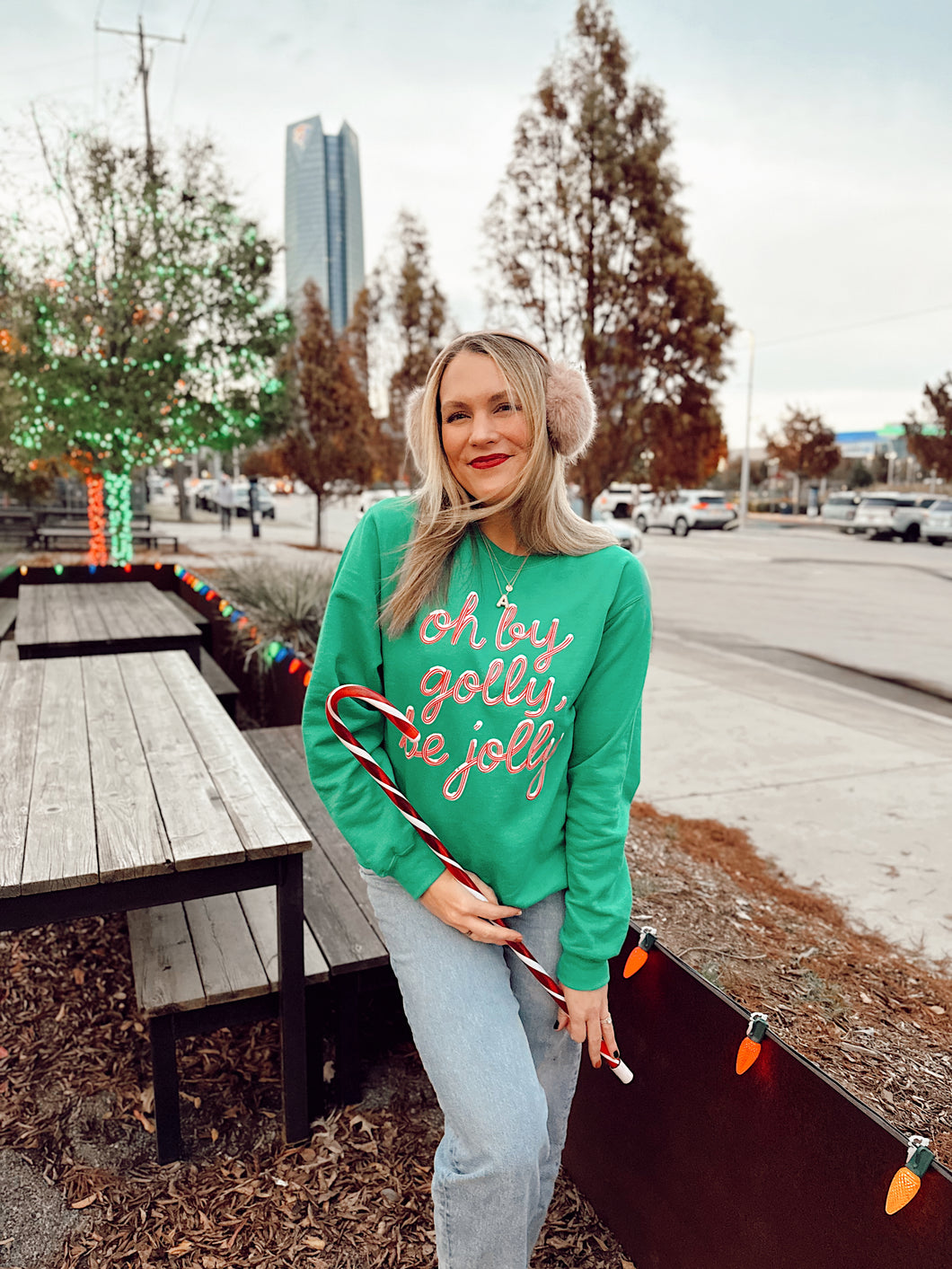 oh by golly be jolly christmas sweatshirt - green