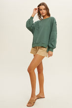 Load image into Gallery viewer, raw edge french terry sweatshirt - green

