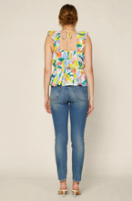 Load image into Gallery viewer, skies are blue: floral peplum ruffle top - yellow floral
