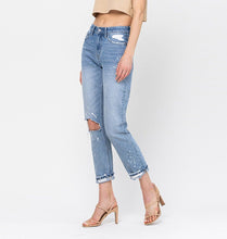 Load image into Gallery viewer, flying monkey: high rise distressed boyfriend crop jean
