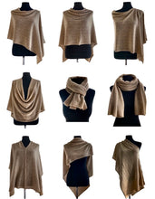 Load image into Gallery viewer, this photo displays all 9 ways this stunning poncho wrap can be worn.
