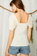 Load image into Gallery viewer, AMANDA MOORE AND COMPANY SQUARE NECK PUFF SLEEVE TOP IN IVORY
