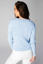 Load image into Gallery viewer, buddy love: noah cropped knit sweater - blue
