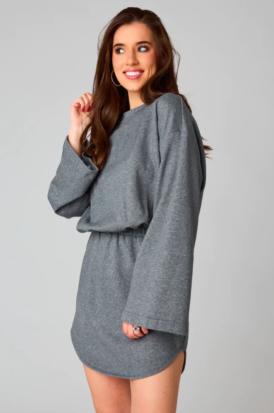 Buddylove Willa Sweatshirt Dress - Heather Grey