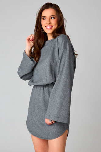 buddy love: willa sweatshirt dress - heather grey