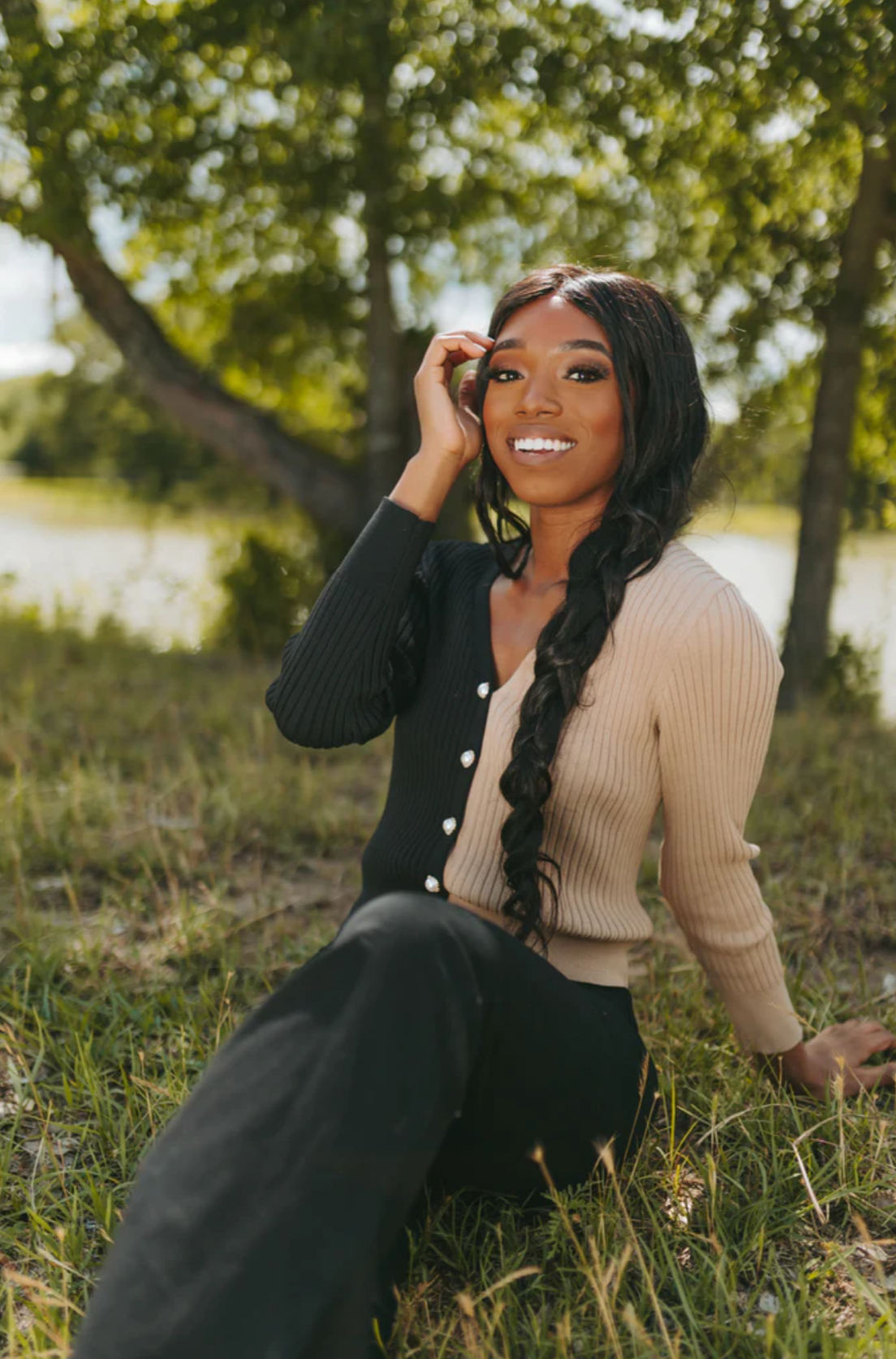 Tan 2025 ribbed sweater