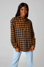 Load image into Gallery viewer, buddy love: portia plaid button up top - gingerbread
