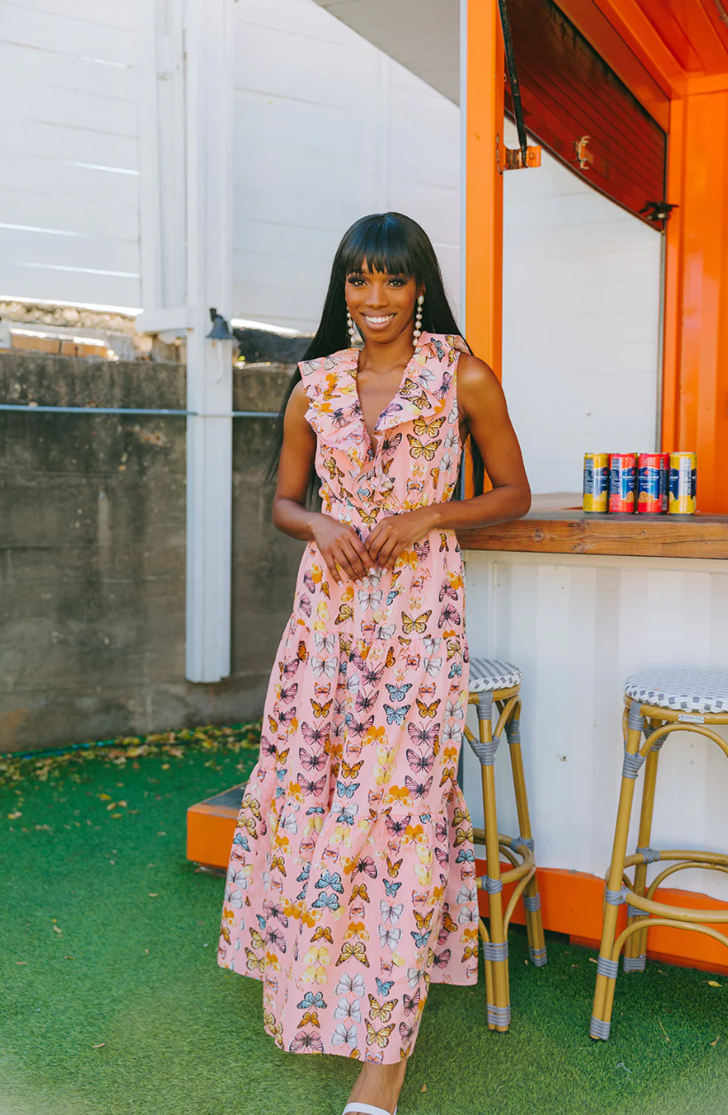 buddy love: crawford ruffle sleeve maxi dress buddy love: crawford ruffle sleeve maxi dress
