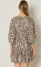 Load image into Gallery viewer, floral print v-neck tiered mini dress - taupe

