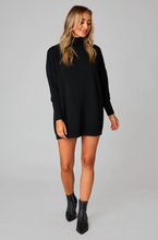 Load image into Gallery viewer, buddy love: mara turtleneck short sweater dress - black

