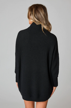 Load image into Gallery viewer, buddy love: mara turtleneck short sweater dress - black
