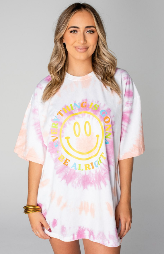 buddy love: everything is gonna be alright oversized tee - tie dye