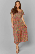 buddy love: babs smocked midi dress - rosebud