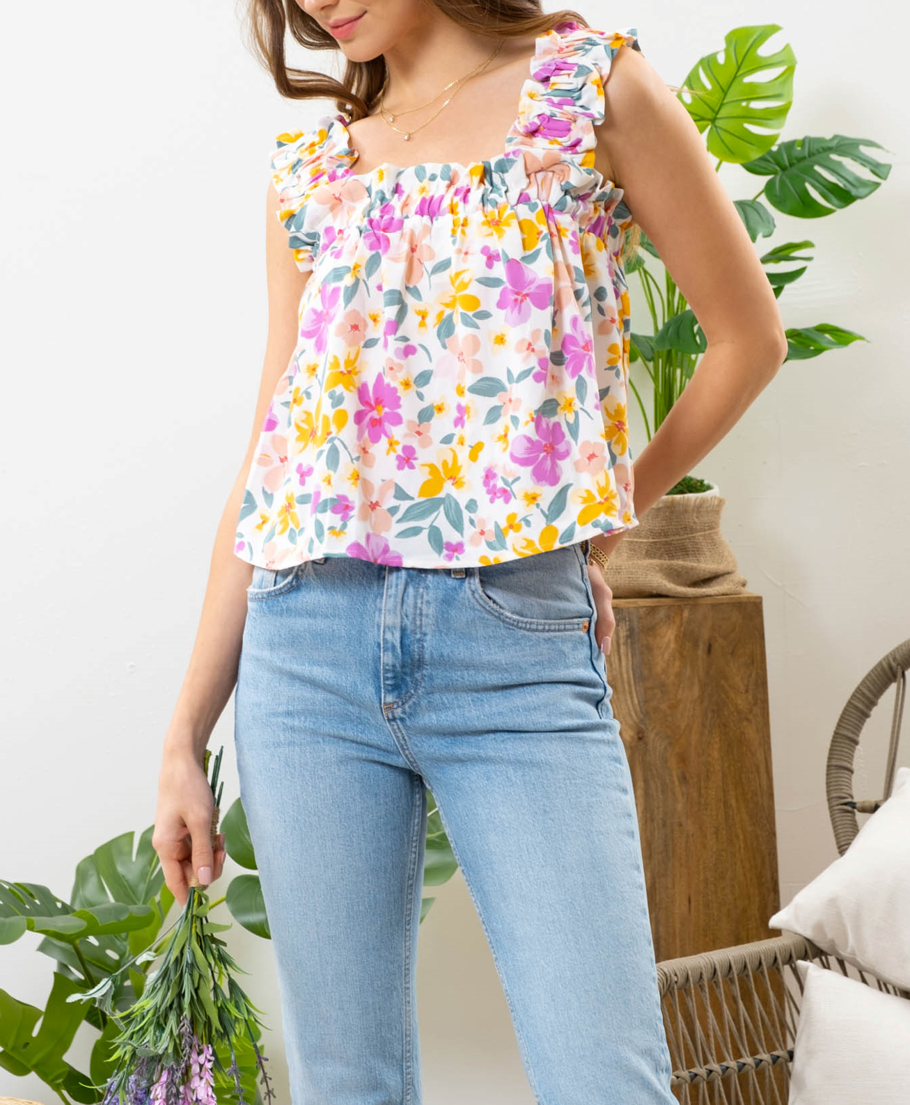 ruffle strap top