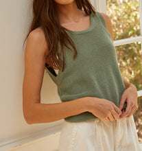 Load image into Gallery viewer, twist back sweater knit tank top sage green

