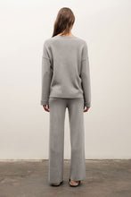Load image into Gallery viewer, two piece rib knit lounge set - heather grey
