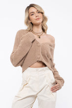 Load image into Gallery viewer, eyelash button up cardigan - camel
