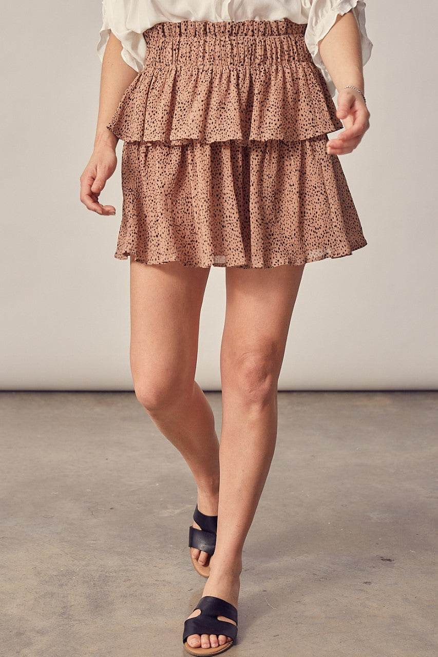 tiered mini skirt - polka dot print